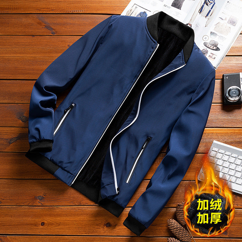 Men's Jacket Spring And Autumn New Version Of Baseball Clothes On The Clothes Plus Fleece Jacket Men's Cargo Coat