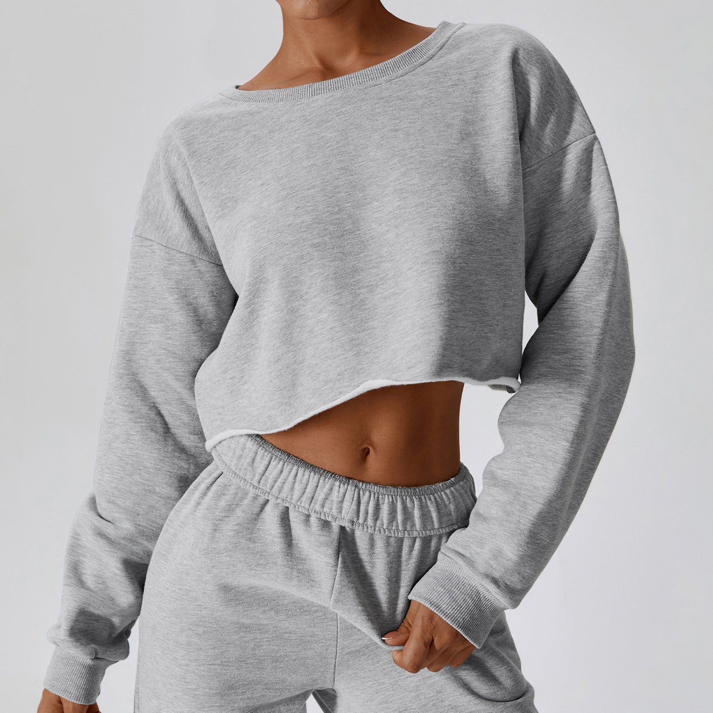 Warm Long Sleeve Hoodie T-Shirt Women Short Pullover Outdoor Fitness Smock Loose Casual Sportswear