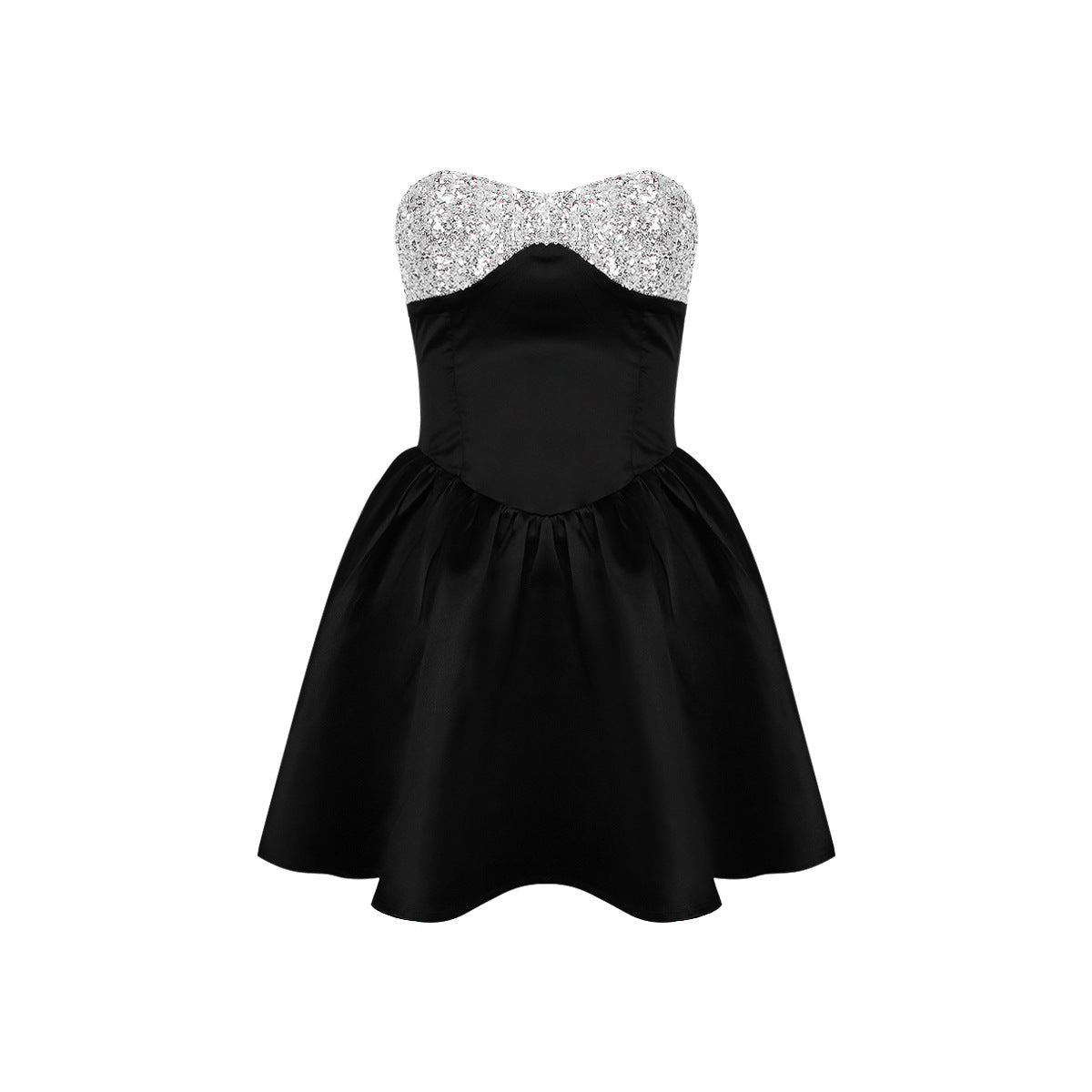 Fashion Women's Dress New Spice Girl Strapless Sequin Dress Sweet Spicy Wind Princess Wind Black Skirt Dress