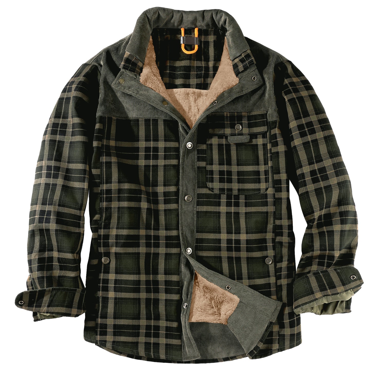 Men's Coat Plaid Shirt Plus Fleece Large Size Winter Windproof Warm Hooded Cotton Jacket