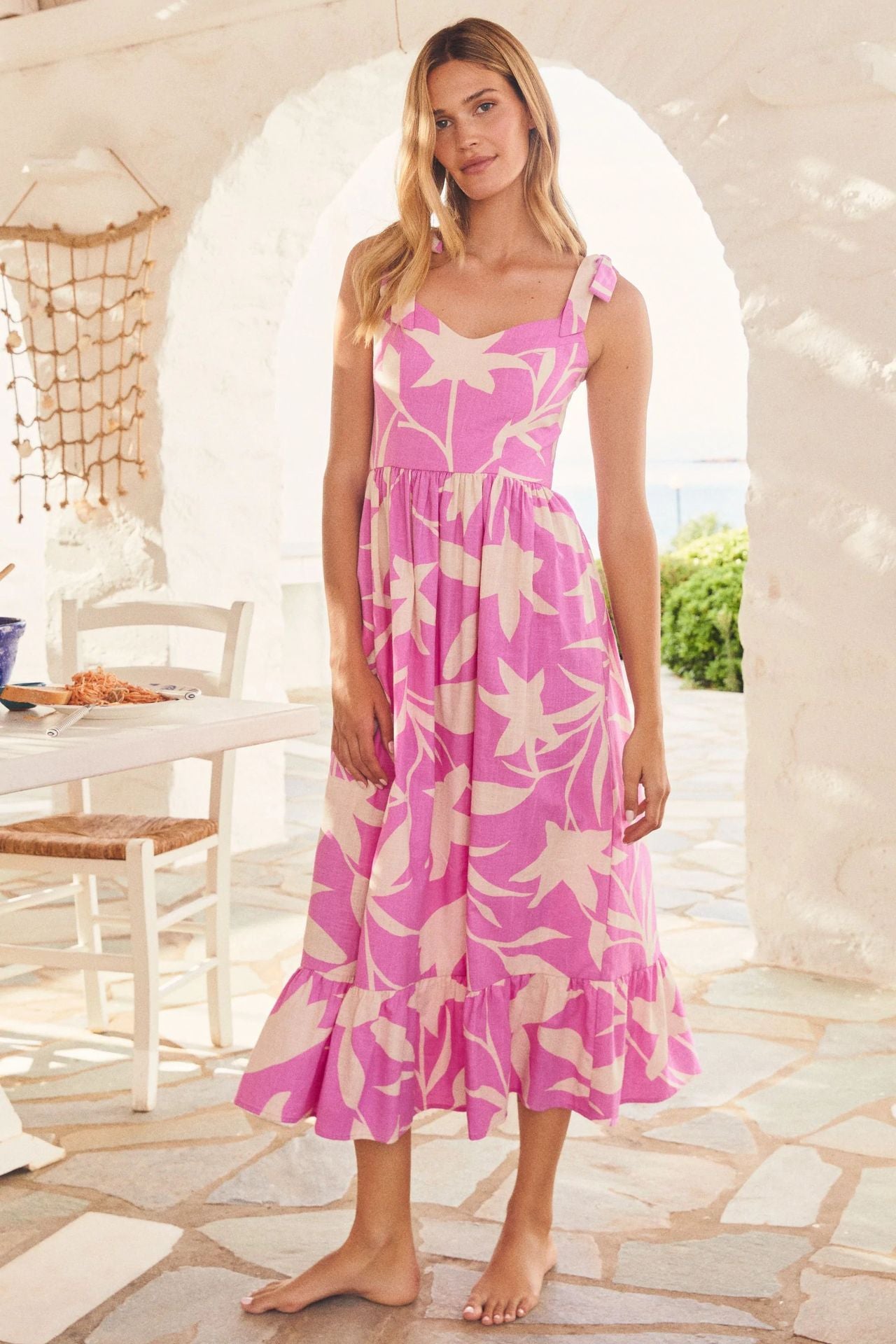Summer Women's New Commuter Sleeveless Spice Print Long Halter Dress