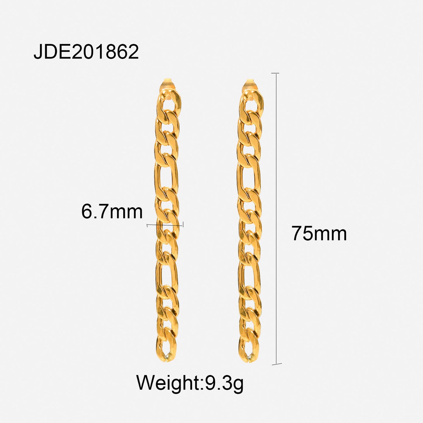 5pcs Gold Ear Chain Earrings Niche High-Grade Sense Does Not Fade Titanium Steel Gold-Plated Ear Chain Earrings Yiwu