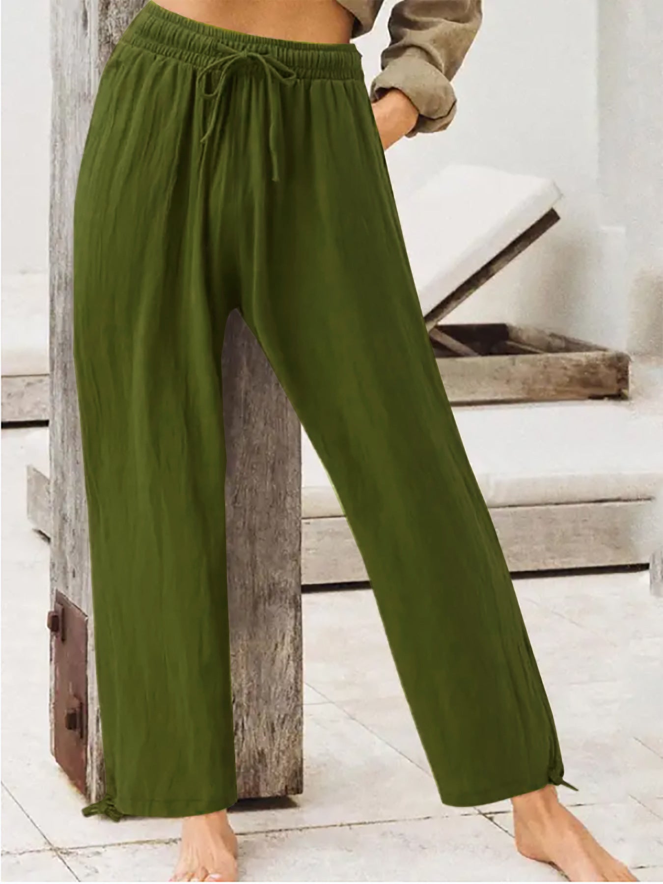 Women's Summer Casual Pants Women's Solid Color Home Pants