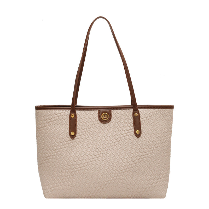 Commuter Large Capacity Bag New Women's Bag Leisure Style All-In-One Shoulder Bag Fashion College Student Tote Bag