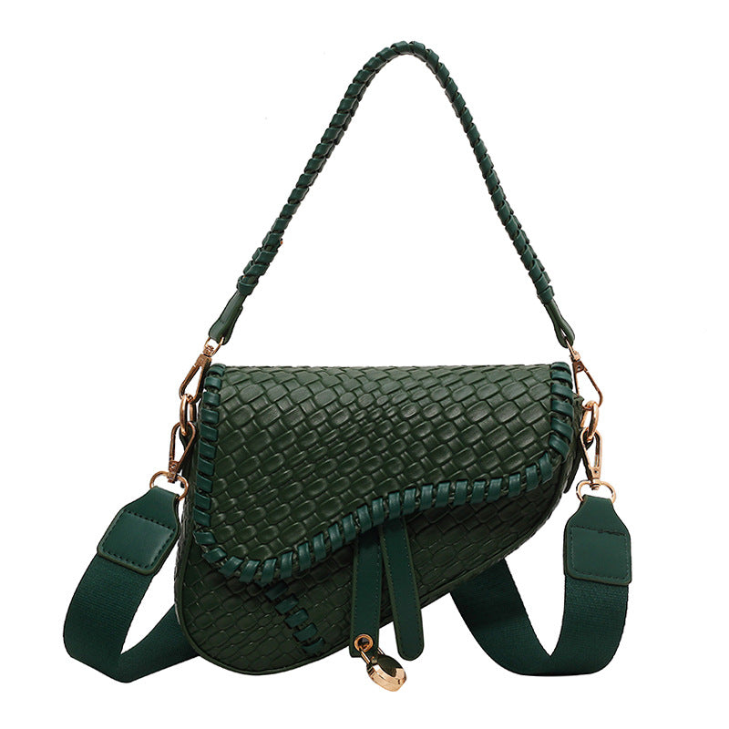 New Large Capacity Fashion Single Shoulder Crossbody Bag in Imitation Woven Fabric