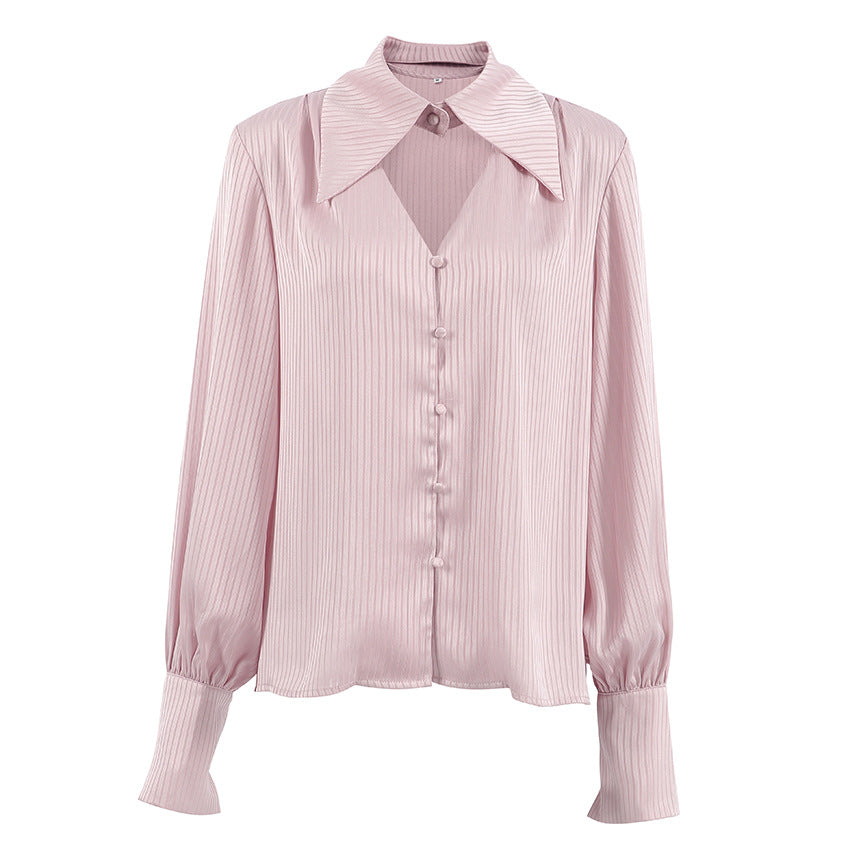 Fashion White Shirt Design Sense Autumn New Women's Casual Loose Long-Sleeved Shirt