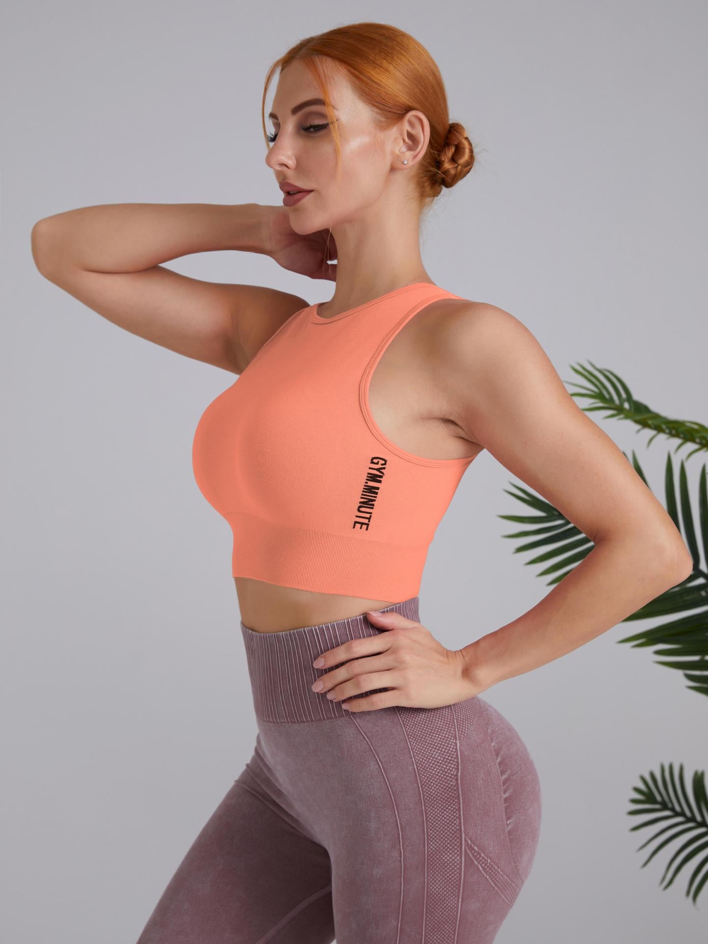 Yoga Vest Without Chest Pad Breathable Shock-Proof Running Top Back Quick Drying Fitness Wear Sleeveless T-Shirt