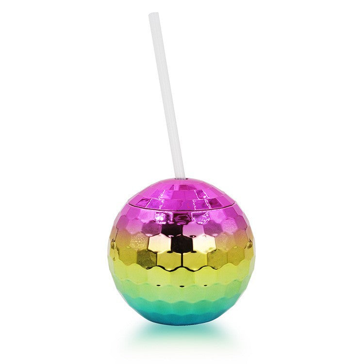 600ML Glitter Ball Cup Round Ball Cup Discoball Plastic Cup Straw Cup Girl Shaped Cup Discoball Cup