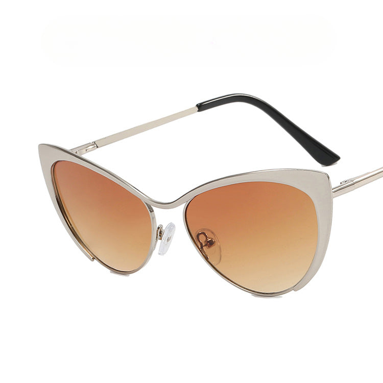 Steel Triangle Cat Eye Metal Frame New Anti-Blue Light Mirror Can Be Equipped With Myopia Frame