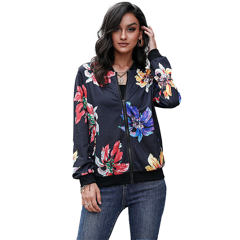 Fashion Jacket Women's Printed Coat Baseball Clothes
