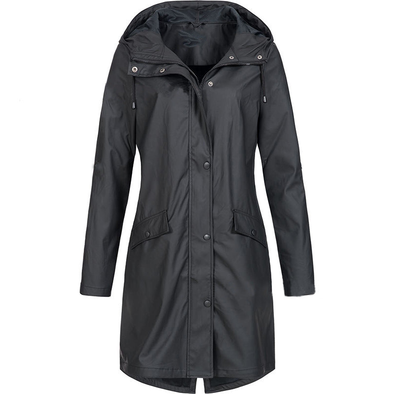 Autumn And Winter New Storm Jacket Outdoor Mountaineering Coat In The Long Women'S Trench Coat
