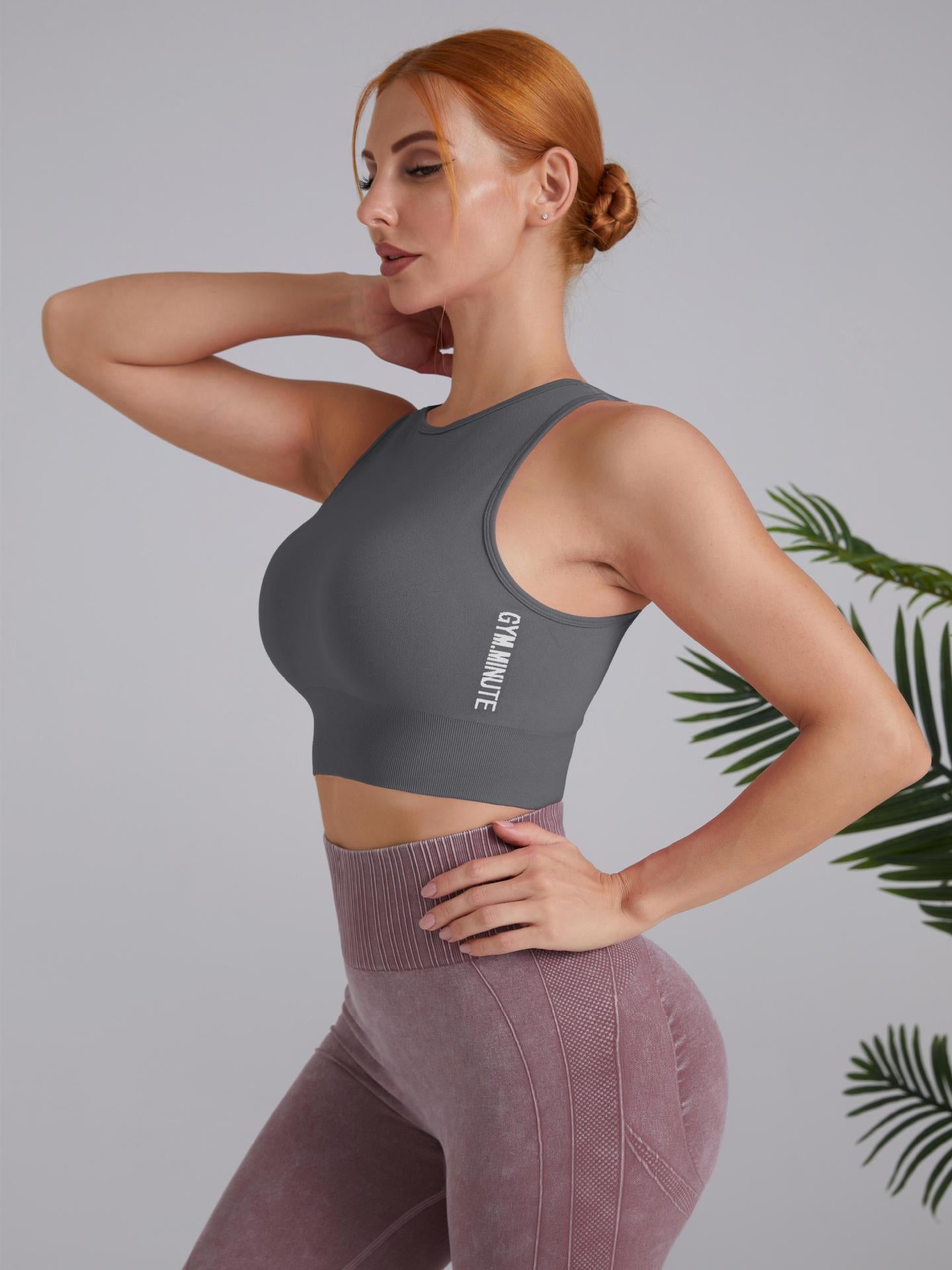 Yoga Vest Without Chest Pad Breathable Shock-Proof Running Top Back Quick Drying Fitness Wear Sleeveless T-Shirt