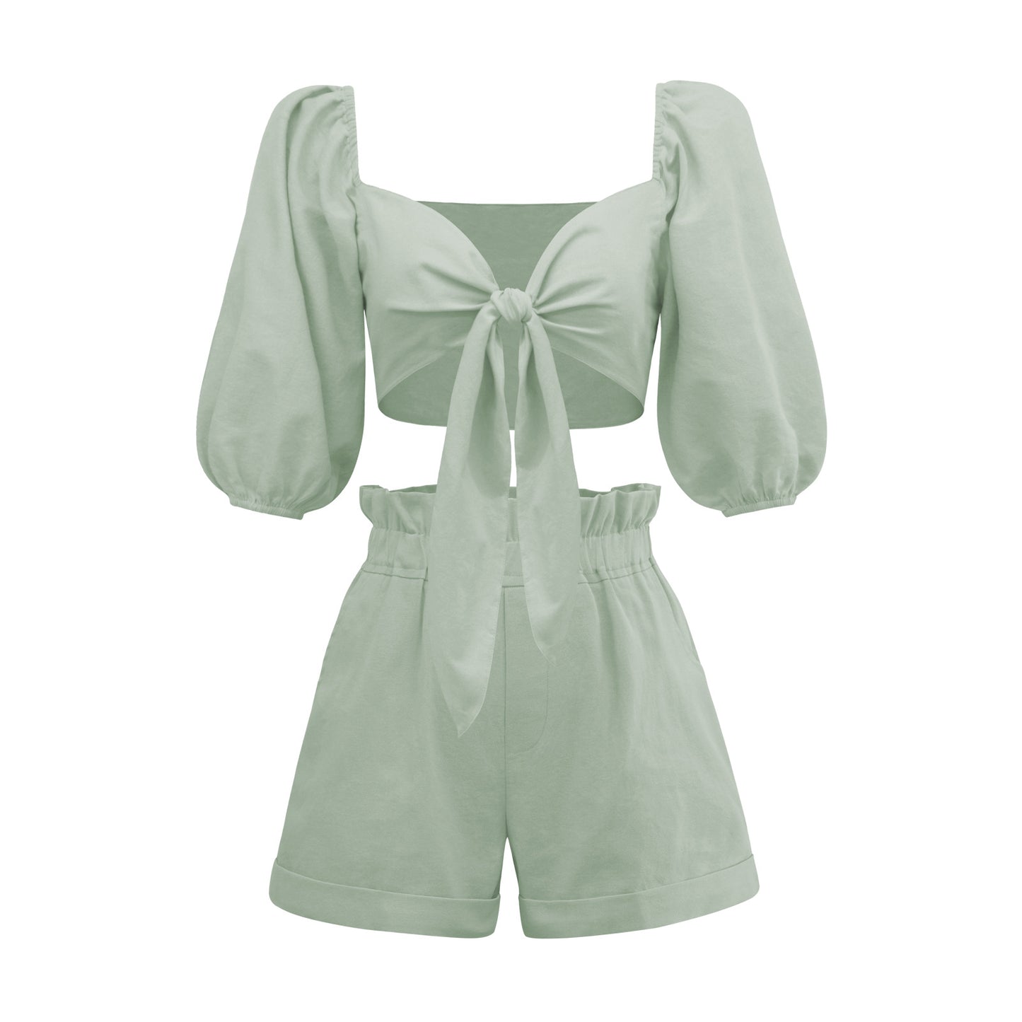 New Sexy Two-Piece Women's High-Waisted Shorts Cardigan Spice Girl Top Fashion Casual Suit