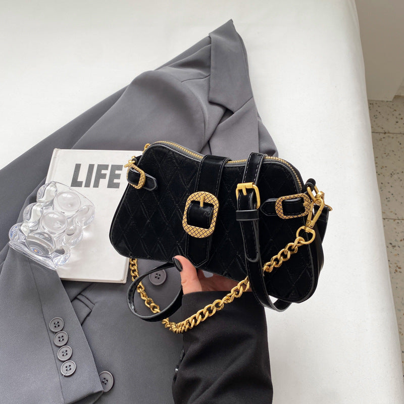 Fashion Fashion Small Handbag Female New Niche All Matching Diamond Lattice Small Square Bag Simple Underarm Bag