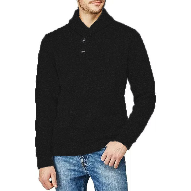 Men's Half Cardigan Autumn Loose Casual Pullover Coat Long Sleeve Thin Fluffy Clothes