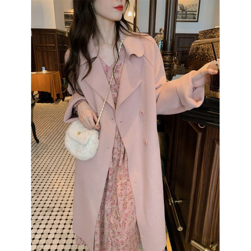 Spring Dress New Rose Tea Break Dress Flower Yao Print Temperament V-Neck Long Floral Dress Female