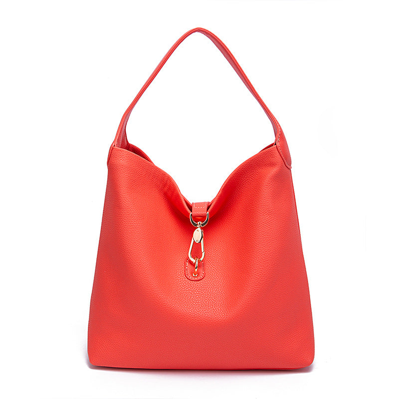 Retro New Granular Pebble Grain Hand Bill Of Lading Shoulder Underarm Women's Bag For