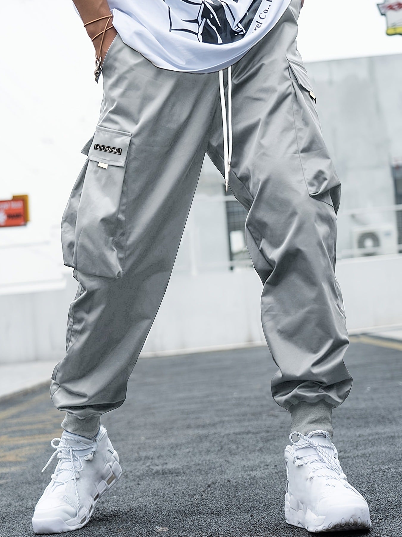 Large Size Overalls Spring Japanese Fashion Men's Casual Pants Multi-Pocket Youth Trend Loose Bundle Feet