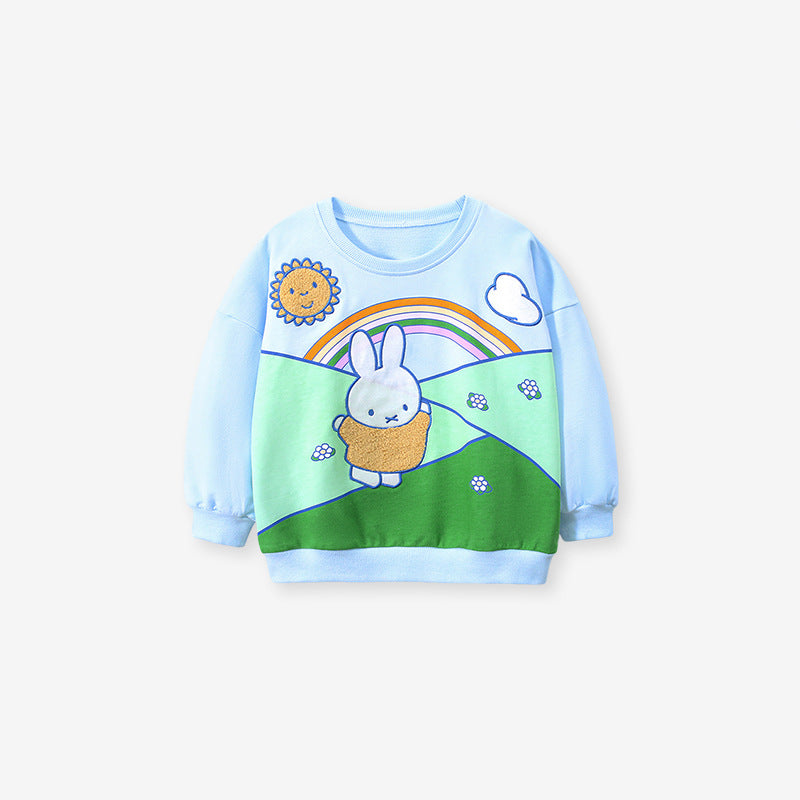 Girls Hoodie Long Sleeve Set Autumn Children's Cotton Set In The Little Child Pants Set