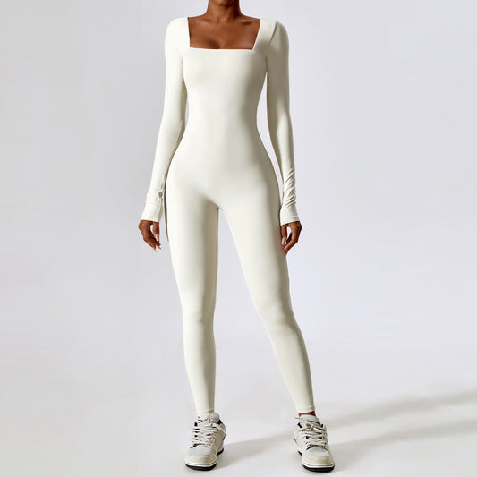 Autumn And Winter Tight Long Sleeve Yoga Clothes Women Naked Sense Fitness Sports Quick Dry Yoga Jumpsuit