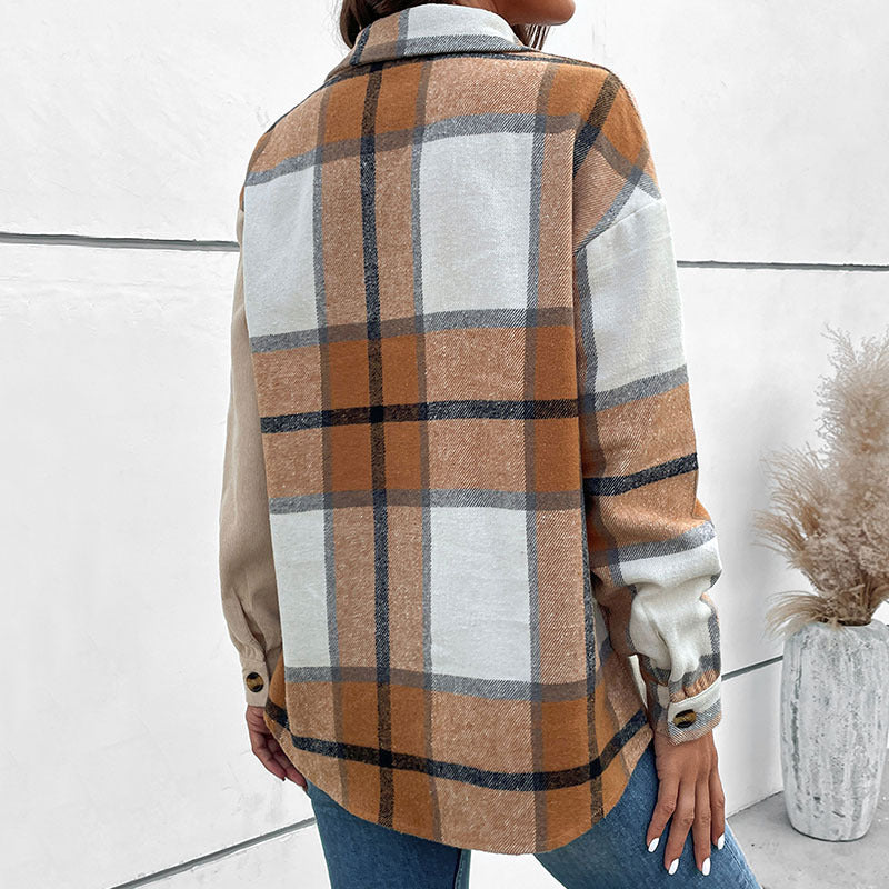 Women's New Autumn New Long-Sleeved Color Jacket Women Shacket