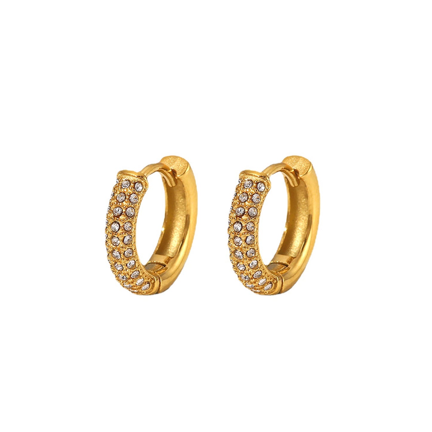 5pcs New White/Green Zircon Earrings 18K Gold Stainless Steel Earrings Fashion Earrings For Women