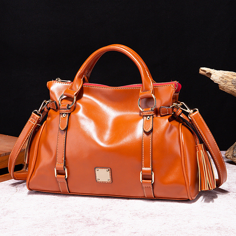 Retro Shou Worker Plant Soft Hand Bill Shoulder Crossbody Commuter Women's Bag