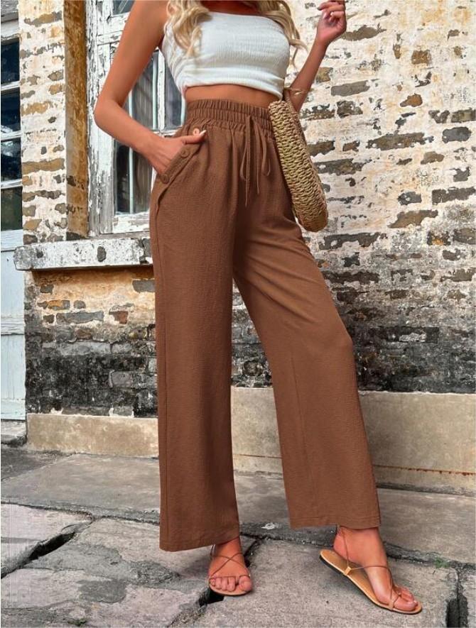 Autumn And Winter Women's New Casual Pants Elastic High-Waisted Slacks Women
