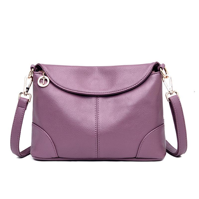 Bag Women New Fashion Crossbody Single Shoulder Women's Bags Middle-Aged Mother Soft Leather Small Square Bag