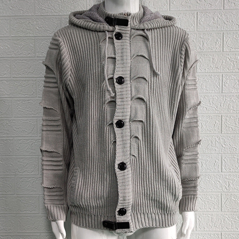 Autumn And Winter Sweater Cardigan Men Hooded Knit Cardigan Coat Men's Wear