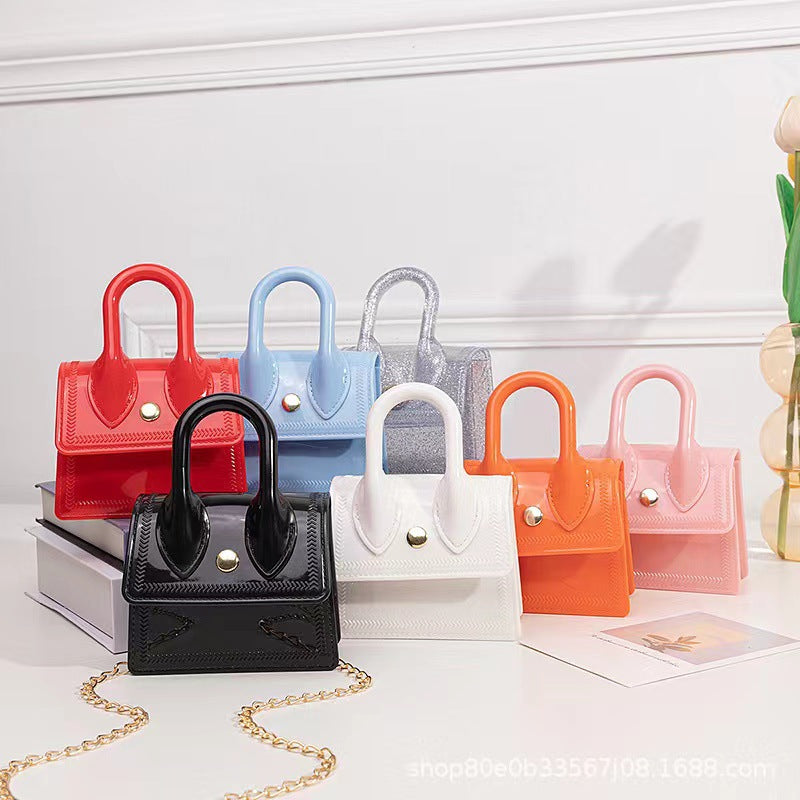 Summer New Portable Jelly Bag Mini Mouth Red Envelope Pvc Chain Bag Women's Crossbody Bag Women's Shoulder Bag