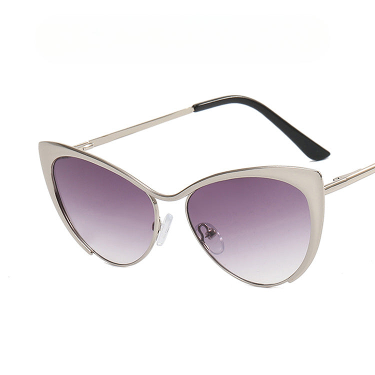 Steel Triangle Cat Eye Metal Frame New Anti-Blue Light Mirror Can Be Equipped With Myopia Frame