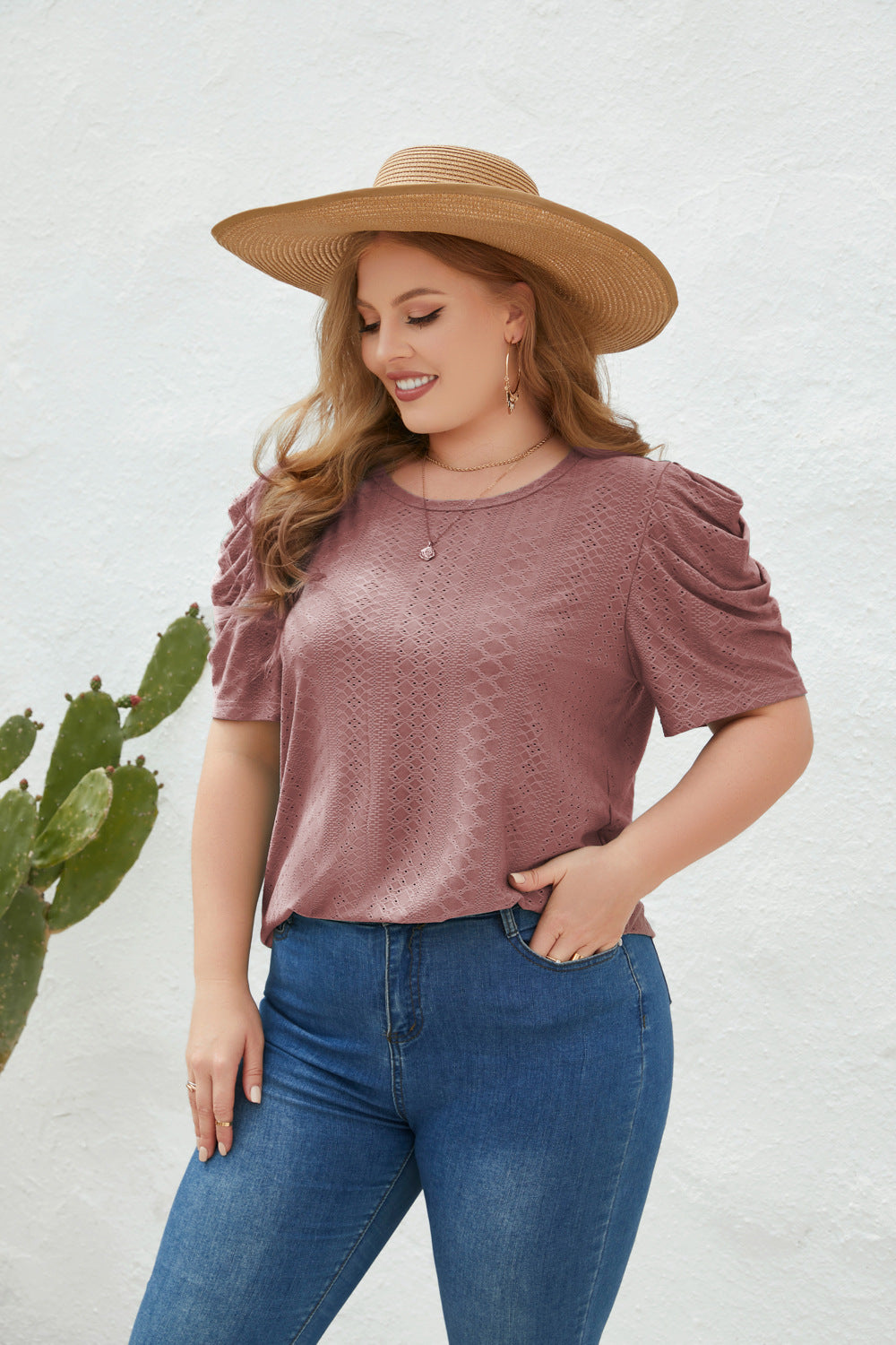Spring Summer Women's Loose Casual T-Shirt Large Size Women's Round Neck Short Sleeve Commuter Large Size Top