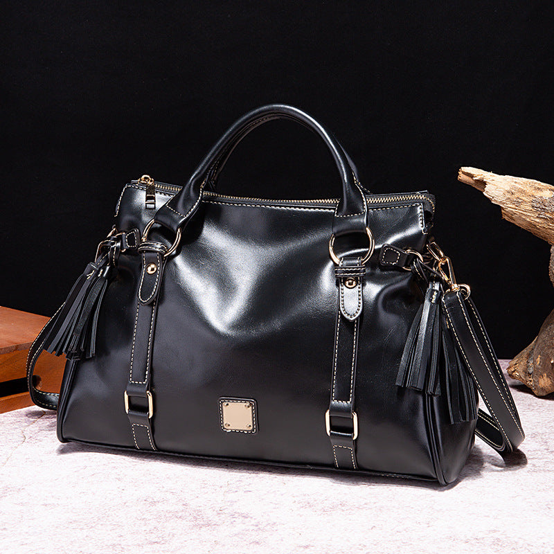 Retro Shou Worker Plant Soft Hand Bill Shoulder Crossbody Commuter Women's Bag