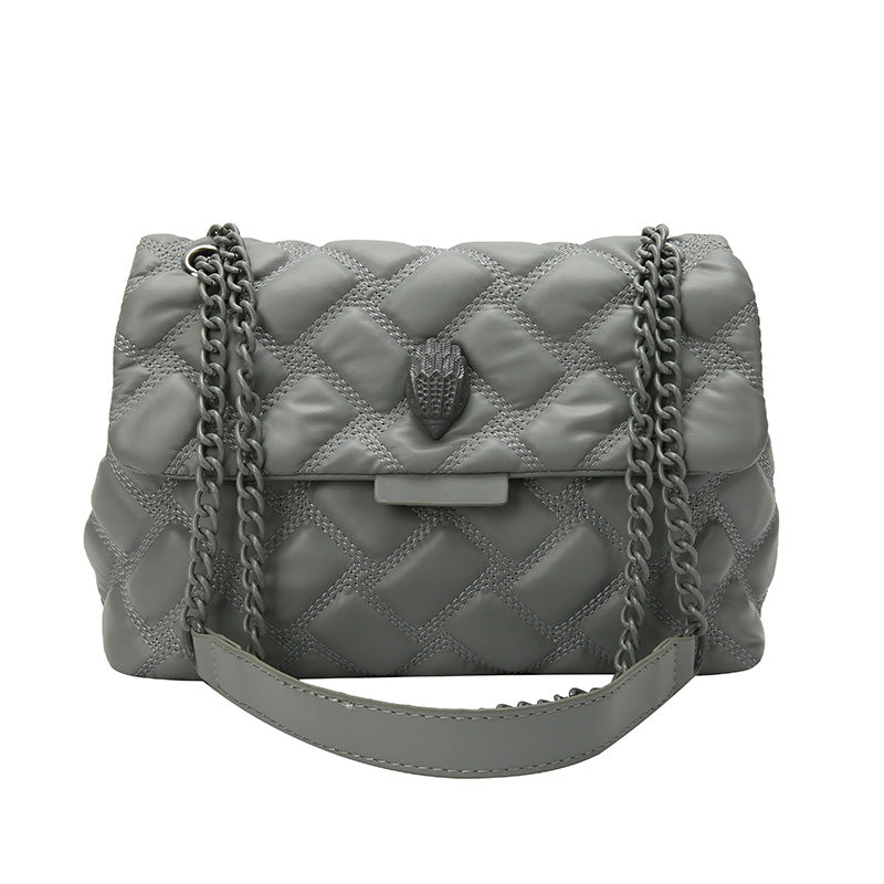 Summer New Niche Design Fashion Embroidery Line Diamond Chain One-Shoulder Oblique Straddle Armpit Small Square Bag