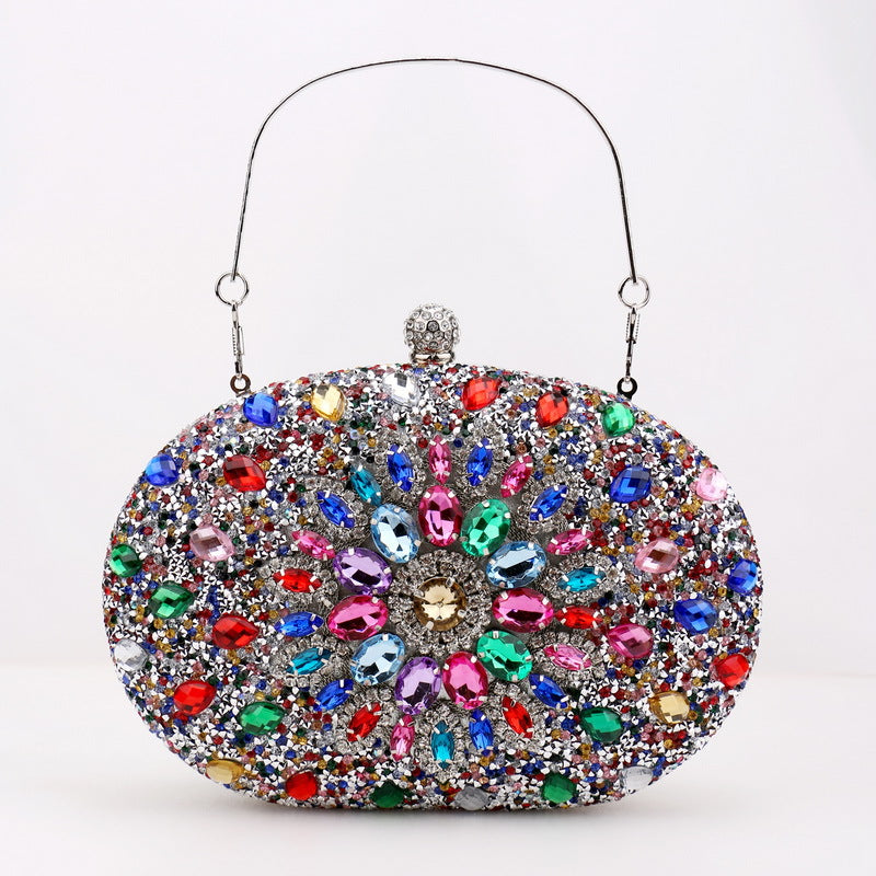 Diamond-Encrusted Bag Dress Diamond-Encrusted Dinner Bag Women's Wedding Cheongsam All-Match Banquet Evening Clutch Bag
