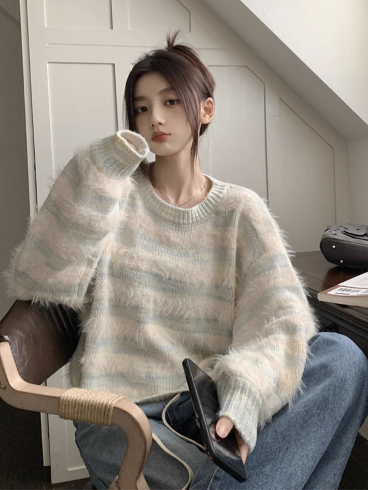 Soft Waxy Sweater Day Lazy Retro Thick Knitwear Chic Early Spring Coat Female Spring Autumn New Women's Wear