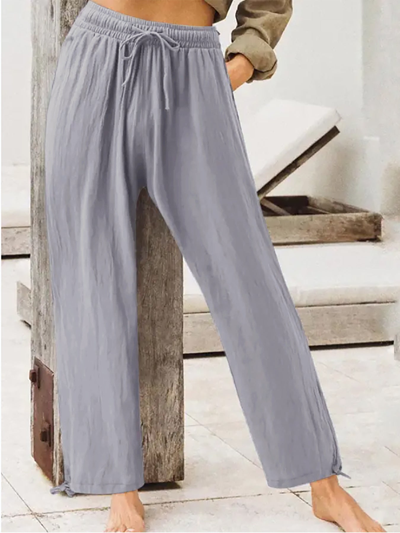 Women's Summer Casual Pants Women's Solid Color Home Pants