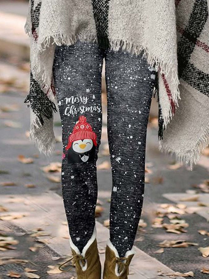 Christmas Printed Leggings Christmas Tree Sequin Printed Yoga Pants