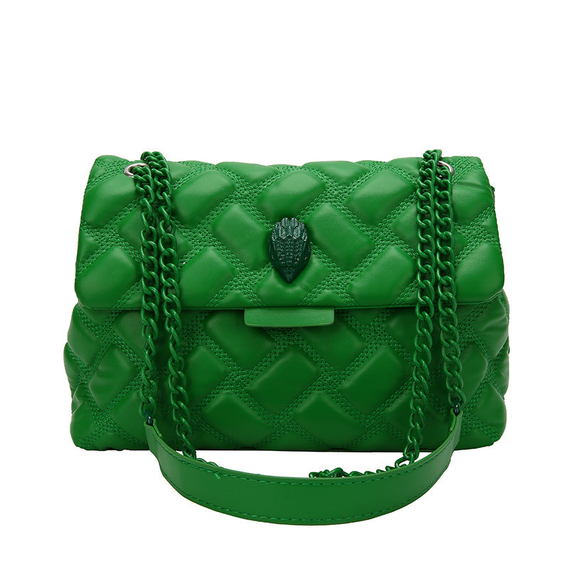 Summer New Niche Design Fashion Embroidery Line Diamond Chain One-Shoulder Oblique Straddle Armpit Small Square Bag