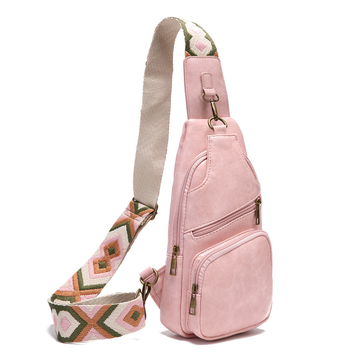 Retro Casual Fashion Breast Bag Solid Color Crossbody Bag For Women Bohemian Style Fanny Pack