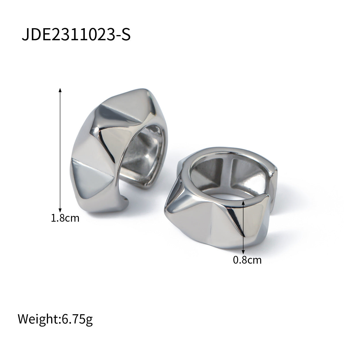 5pcs New 18K Gold Stainless Steel Stud Earrings Stainless Steel Jewelry Fashion Personality Accessories For Women