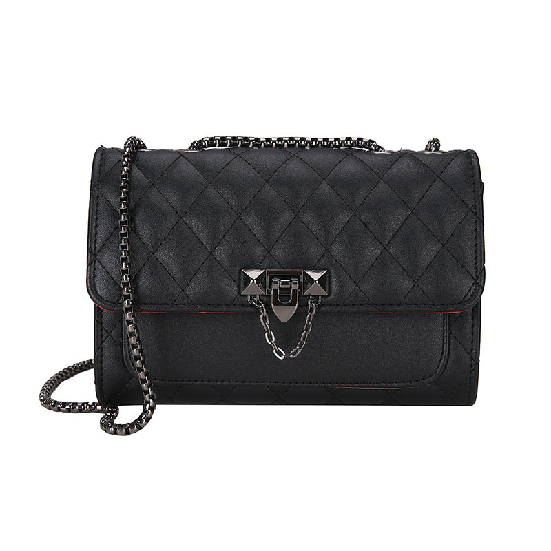 Bag Woman New Version Of All-In-One Single Shoulder Female Bag Diamond Lattice Chain Bag Lady Diagonal Bag Fashion Small Square Bag