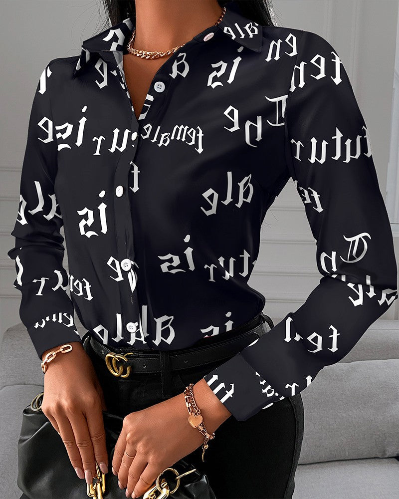 Shirt Spring And Autumn Long Sleeve Temperament Elegant Single-Breasted Cardigan Shirt Woman