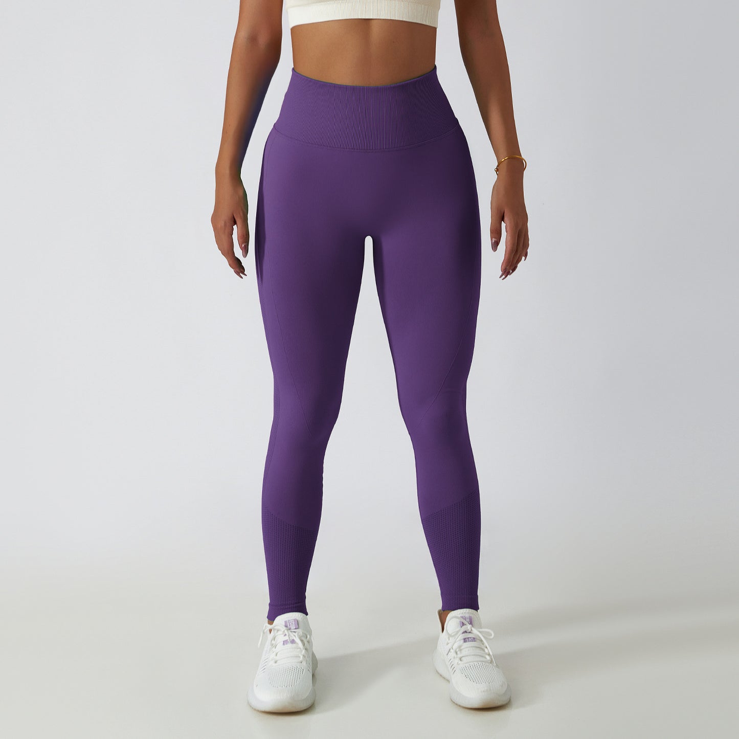 Outdoor Running Fitness Pants Hip Lift Yoga Pants Women's Seamless Knit Tight Height Waist Breathable Exercise Yoga Pants