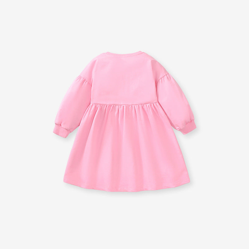 Long Sleeve Girls' Dress Cartoon Cotton Children's Dress Cute Fall Children's Dress