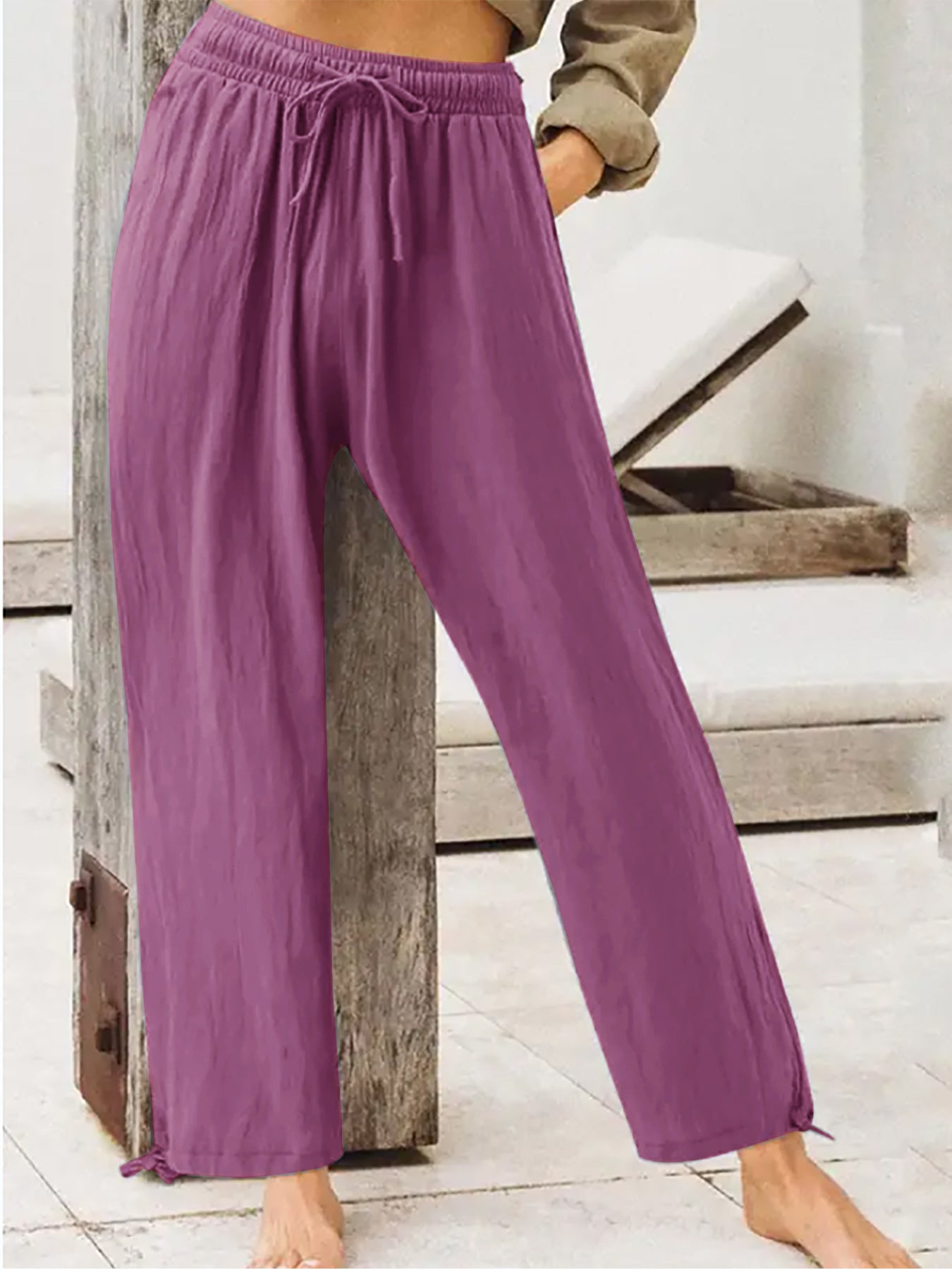 Women's Summer Casual Pants Women's Solid Color Home Pants