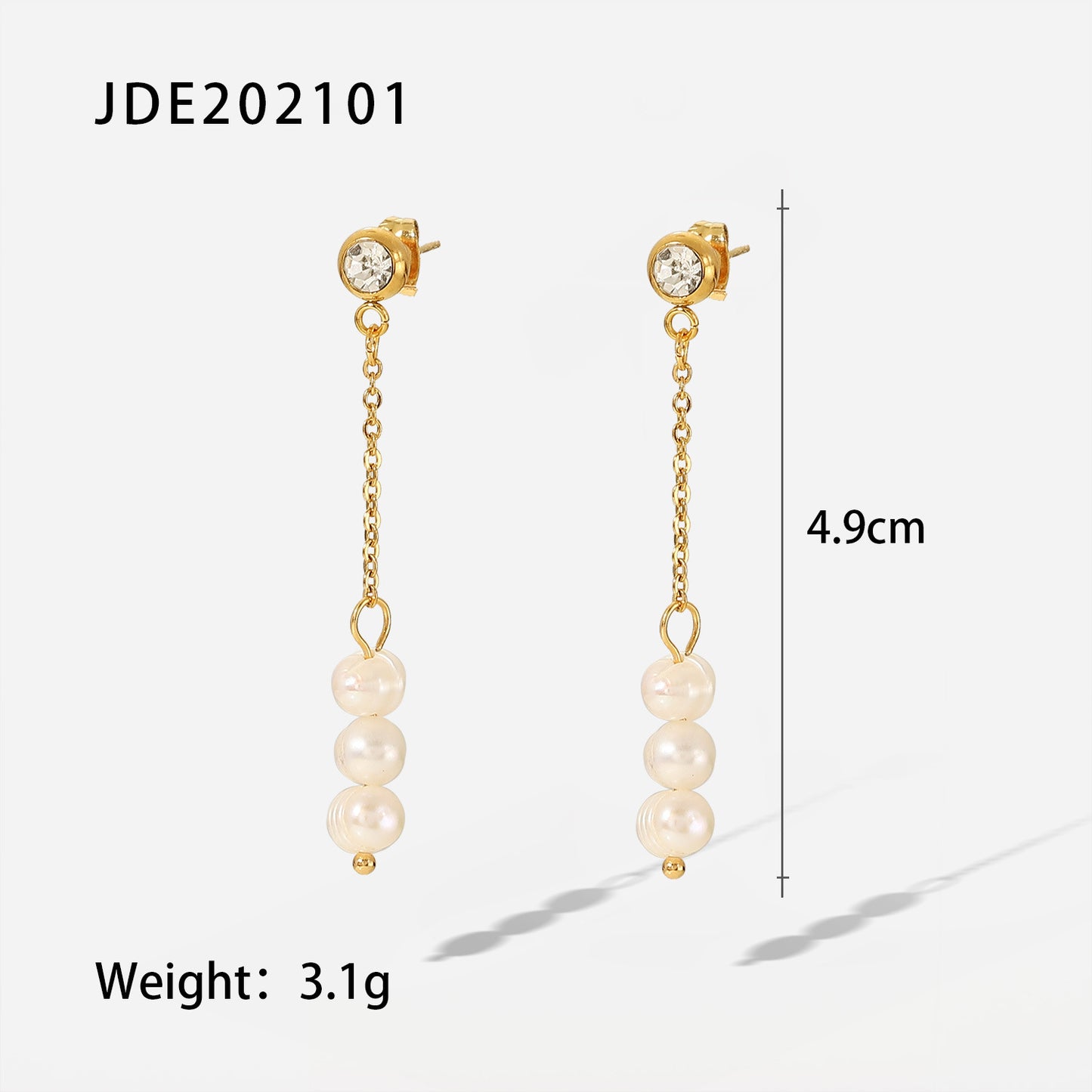 5pcs Stainless Steel 14K Gold Plated Earrings Pendant Jewelry Anti Long Chain Earrings For Women