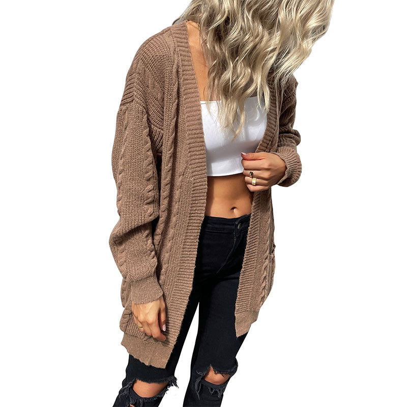 Autumn and Winter New Fashion Women's Long Sleeve Twist Sweater Cardigan: Cozy and Stylish Outerwear for Every Occasion