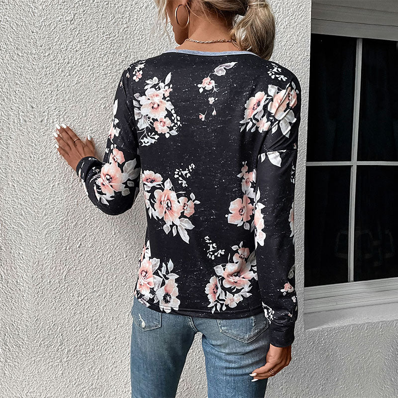 New Leisure Women Long-Sleeved Match Color Hoodie Thin Autumn Women